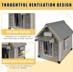 Small Dog House Outdoor, Wooden Indoor Dog House with Waterproof Roof, Removable Floor, Pet Doghouse Puppy Shelter for Small Medium Dogs, 18" L x 25" W x 24" H