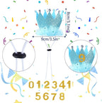 hoyuwak Dog Birthday Party Supplies Girl Dog Birthday Bandana Tutu Set Cute Hat Bow Tie Set for Large Medium Small Dogs