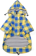 Dog rain Coat Waterproof Raincoat Puppy Jacket with Legs Buttons Zipper Hood Drawstring Fit for Yorkie Terrier Schnauzer Poodle Border Collie Labrador Golden Retriever 8lbs to 80lbs Yellow L