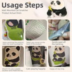 Wall-Mounted Cat Scratcher, 2025 Upgraded Indoor Cat Wall Scratcher — Self-Adhesive Double-Sided Tape, Trimable Scratching Surface, Suitable for Walls/Sofas/Floors (IncludesToy) (Panda)