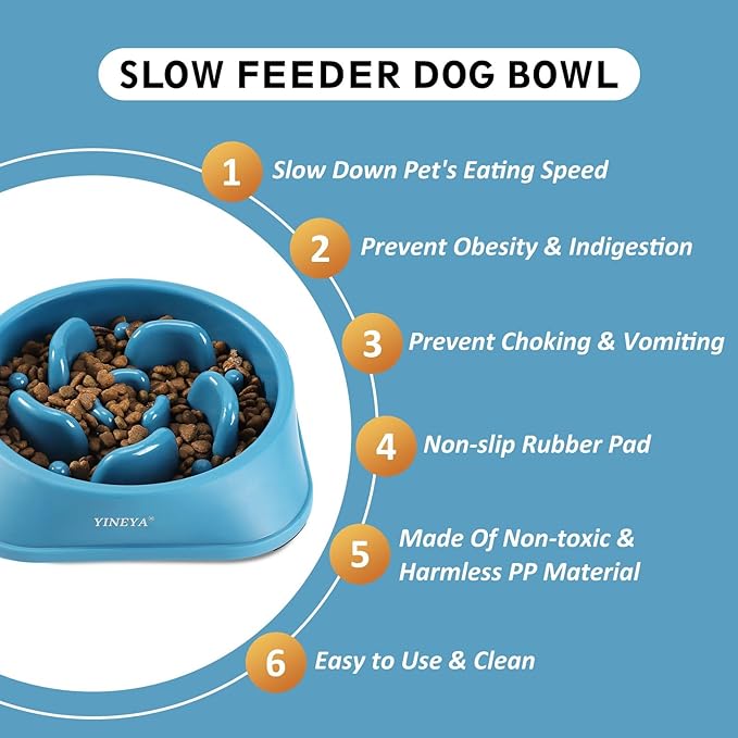 2PCS Slow Feeder Dog Bowls, Pet Supplies That Slow Down Eating, Pet Food Bowls, Maze Dog Puzzle Feeder for Medium Breed