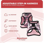 Downtown Pet Supply Step-in Dog Harness – No Pull, Adjustable Padded Mesh with Reflective Trim, Secure Buckle Strap – Comfortable & Breathable Small Dog Harness, X-Large, Camo Pink