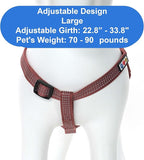 Pawtitas Reflective Step-in Dog Harness – Adjustable No-Pull Vest for Puppies to Seniors, Safe & Comfortable, L Marsala