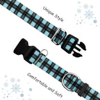 Martingale Collar for Dogs with Buckle No Pull Adjustable Nylon Limited Slip Training Dog Collars (Blue Plaid, Small)