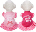 2 Pieces Dog Dresses for Dogs Cute Girl Female pet Dress Mommy Puppy Shirt Skirt Dresses Pet Summer Clothes Apparel for Cats(Love and Angel,Extra Small)