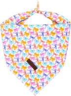 Elegant little tail Spring Dog Bandana, Cute Sailor Bow Washable Pink Dog Scarf Female or Male Square Bib Kerchief Scarf Adjustable Pet Bandana for Medium Large Dogs