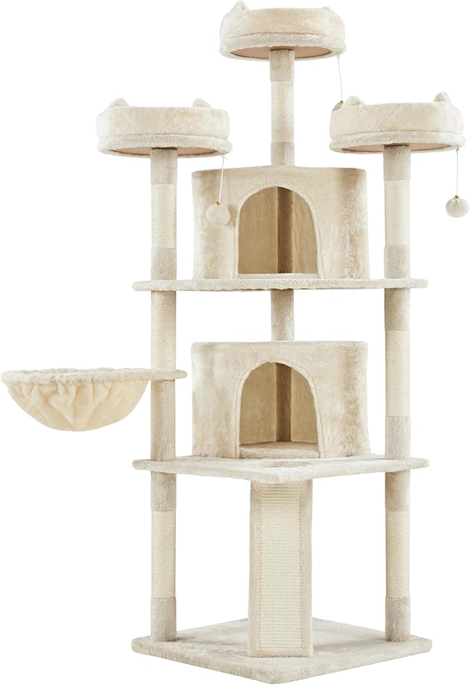 Topeakmart Cat Tree Cat Tower, Multi-Level Cat Condo Activity Center with Platforms Scratching Posts for Kittens Cats