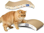 Cats Rock Scratching Board for Indoor Cats, Corrugated Cardboard Cat Scratcher with Catnip, Double-Sided Scratch Pad, Wave Scratcher Ziggy Stripe Design (Pack of 2)