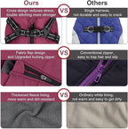 Warm Dog Winter Coat, Dog Cold Weather Jacket with Built-in Harness, Reflective & Adjustable Comfortable Pet Vest, Windproof Apparel for Small Medium Large Dogs (Purple)