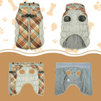 Lelepet Warm Dog Winter Coat Dog Coats for Large Dogs Waterproof Dogs Jacket with Harness Built in Reflective Cold Weather Coats Zip-Up Winter Fleece Vest Snowsuit Boston Terrier Brown Plaid L