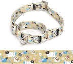 Martingale Dog Collars - Flower Multicolor Cute Patterns, Adjustable Nylon Training Dog Collar Suitable for Boy and Girl Dogs Medium Large Dogs (13, L)