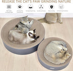 2 in 1 Round Cat Scratching Board, Cardboard Cat Scratcher for Indoor Cats, Corrugated Cat Scratch Pad for Grinding Claws and Rest (16.1'')