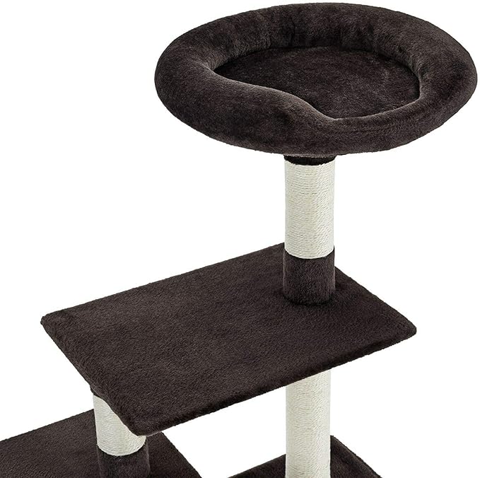 Sam's Pets Randolph 43 inch Brown Cat Tree comfy soft plush four sisal scratch posts
