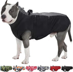 Dog Coat Winter Warm Dog Jackets for Large Dogs Reflective Snowsuit with Harness Fleece Dogs Snow Jacket Waterproof Pet Clothes for Cold Weather