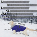 Lelepet Warm Dog Winter Coat Waterproof Dog Jacket with Adjustable Buckle & Leash Hole Reflective Pet Fleece Snowsuit Turtleneck Windproof Cold Weather Coats, Blue, M