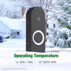 AIDA Lighted Wireless Doorbell, Home Waterproof Doorbell 1,000ft Range, 5 Volume Levels with 58 Doorbell Chimes & LED Flash (Black, Doorbell with 2 transmitters & 2 Receivers)