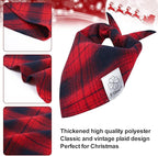 E-Clover Red Plaid Dog Kerchief Bandana Triangle Scarf Bibs for Small Dog Puppy Boy Pet Owner Mom Gifts