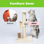 Best Pet Supplies Catify Cat Scratcher, Fun Interactive Scratchers, Posts, Poles, Claw Safe, Furniture Saver Indoor Play Support Natural Cat Behaviors Heavy Duty - Beige, 15.71 x 15.71