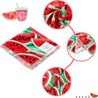 E-Clover Dog Bandanas Summer & Matching Scrunchie Set Dog Bandana Bibs Washable Kerchief Scarf for Small Dogs Puppy & Owner Watermelon