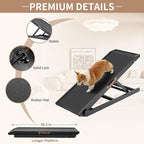 SLSY Dog Ramp for Bed, Couch & Car, Foldable Pet Ramp for Small Dogs and Cats, 4 Adjustable Heights 13.7''–19.6", Portable Stable Wooden Pet Steps with Non-Slip Pad for Sofa or Stairs