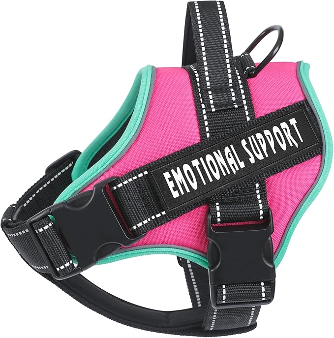 voopet Service Dog Harness, Emotional Support Pet Vest Harness, Reflective Breathable and Adjustable No-Pull ESA Dog Harness for Small Medium Large Dogs (with 4 PCS Removeable Tags)