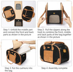 PetsHome Dog Carrier Purse, Pet Carrier, Foldable Waterproof Premium Nylon Pet Travel Portable Bag Carrier for Cat and Small Dog Home/Outdoor Medium Black