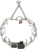 Herm Sprenger Dog Training Prong Collar with Quick Release Cliclock Buckle & Swivel Ring | Adjustable Length German Made Stainless Steel Collar for Small to Medium Dogs Up to 15" Neck (2.25mm Prongs)