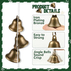 Craft Bells 36 Pcs Small Brass Bells for Crafts, Vintage Bronze Hanging Jingle Bells with Spring Hooks for Wind Chimes, Dog Training Doorbell, Mission Project, Wedding, Christmas & Home Decor