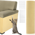 Ultra-Durable Cat Scratch Furniture Protector - 78.7" x 15.8" Self-Adhesive, Scratch-Resistant, No Shedding, Fits Any Furniture, Includes Nano Adhesive and Rotating Nails, Furniture Savior (Beige)