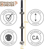 Friends Forever Housetraining Dog Doorbell for Bathroom Potty Training, Adjustable Nylon Strap Length, Behavior Aid Handle or Knob, Puppy Cat Kitten Go Outside Communication Supplies - Black