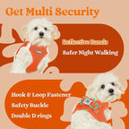 rabbitgoo Small Dog Harness, Step-in Soft Mesh Puppy Vest with Safety Buckle, Breathable Reflective Pet Harness for Small Sized Dogs, Orange XS