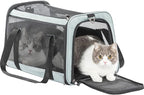 19 x 12 x 12 Large Cat Car Carrier – Roomy Escape-Proof Cat Car Seat for Safe Driving, Lockable Zippers & Safety Tether, Soft-Sided Travel Carrier for Road Trips & Vet Visits