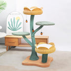 Happy & Polly Tulip Design 47.8-in Fleece Large Cat Tree (Yellow)