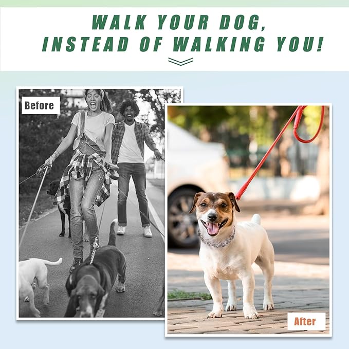 Stainless Steel Curved Prongs Dog Training Collar Adjustable Pet Pinch Collar for Dogs with The Swivel Ring 22in x 3.0mm (Neck Size up to 18in) M/L