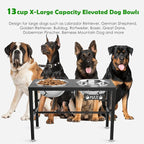 SHAINFUN Elevated Dog Bowls with Mat for Large & Extra Large Dogs, Raised Dog Bowl Stand with Two 101oz Stainless Steel Bowls, Tall Dogs Food Water Bowl Holder