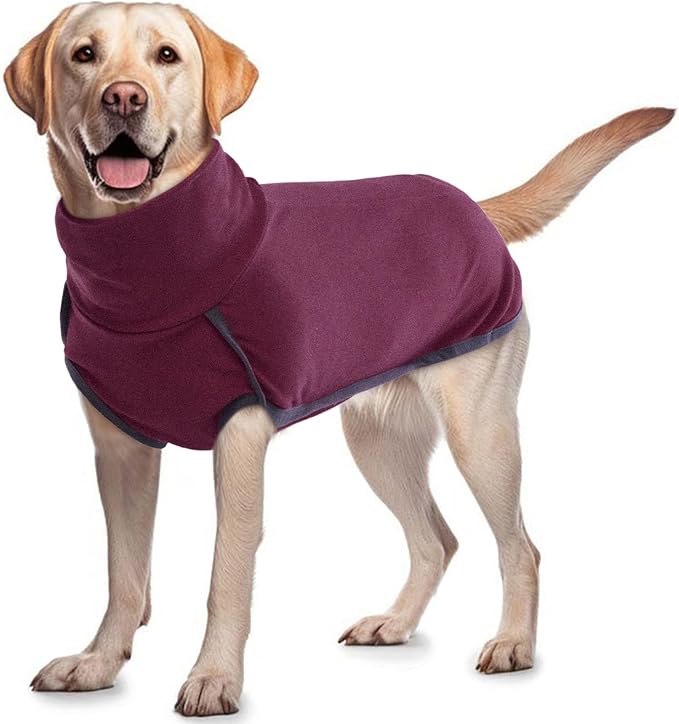 ROZKITCH Dog Pajamas for Medium Dogs, Dog Vest for Cold Weather Winter, Elastic Dog Turtleneck Sweater, Sleeveless Pullover Dog Clothes, Lightweight Pet Shirt for Small Medium Large Red M