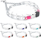 Herm Sprenger Chrome Plated Steel Dog Collar with Quick Release ClicLock Buckle and Biothane Insert Training Collar for Dogs Made in Germany (Passionfruit Pink, 23in x 3.2mm(Neck Size up to19-20in))
