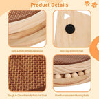 Natural Sisal Cat Scratcher with Ball, Round Kitten Scratching Pad Track and Spring Cat Toy Interactive Cat Toys for Indoor Cats Kitten Toys Enrichment Puzzle Play Exercise