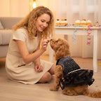 Dog Bling Black Birthday Party Dress,Pet Tutu Skirt Happy New Year Wedding Dress for Small Medium Dog,Summer Dog Shirt Clothes Outfits(Small, Black)