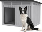 Bifanuo Dog House Outdoor Indoor for Large Dog - Weatherproof & Removable Roof, Easy Assemble and Clean for Medium to Large Dogs(Grey, 41.2" L x 31" W x 31.5" H)