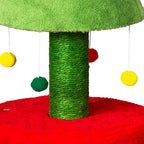 Christmas Decorations, Christmas Cat Tree with Hideaway, Small Cat Tower with Sisal Scratching Post and Hanging Toys, Red & Green Holiday Decor for Indoor Cats (30.7 in Christmas)