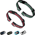 aikko 2 Pack Universal Reflective Dog Training Collar Replacement Strap – Adjustable Band for Shock & Bark Control E-Collars, Soft Breathable Nylon for All Breeds (Green & Red)