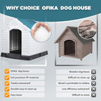 OFIKA Large Dog House Outdoor Indoor,Insulated Plastic Dog House for Small Medium Large Dogs,Durable Waterproof Dog House with Air Vents and Elevated Floor, Ventilate & Easy Clean, Assemble