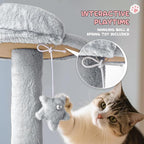 MoNiBloom 77 Inch Cat Tree Tower for Indoor Cats Large Adults, Tall Cat Tower with Scratching Post, Multi-Level Furniture Activity Center with Cat Condo Pet Play House, Light Grey