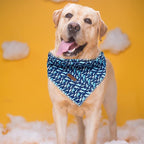 Elegant Little Tail Dog Bandana, Shark Print Pet Birthday Cotton Boy Dog Bibs Scarf, Soft Adjustable Square Kerchief for Small Large Dogs