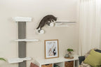 Trixie Cat Wall Furniture Set 3 - Cat Wall Scratcher and Climbing Shelves - Sisal Rope Scratching Posts - 3 Elevated Steps - Gray/White