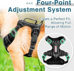 BARKBAY Dog Harness No Pull with ID Tag Pocket - Heavy Duty, Reflective, Easy Control for Large Dogs(Black,M)