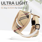 PUPTECK Soft Mesh Dog Harness Small Sized and Leash Set Pet Puppy Cat Comfort Padded Vest No Pull Harnesses, Beige, S