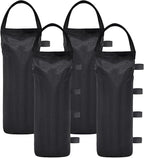 Extra Large Weights Sand Bags Set of 4 for Outdoor Dog Shelter, Heavy Duty Canopy Weight Bags(120LBS) for Pop up Canopy Tent (Without Sand), Black