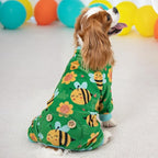 KYEESE Dog Pajamas Little Bee Pets Onesie Velvet Pets Pjs Stretchy Pet Coat Dog Pajamas Small Sized Dogs Dogs Clothes Soft Doggie Jammies Comfy Puppy Onesie Pet Costume, Medium